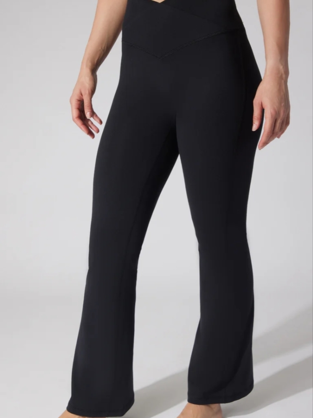 Yogalicious Black V-Waist Flare Yoga Pants